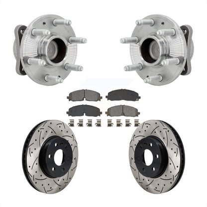 Hub Bearing Drill Slot Brake Rotor Pads Front Kit For Chevrolet Colorado GMC RWD