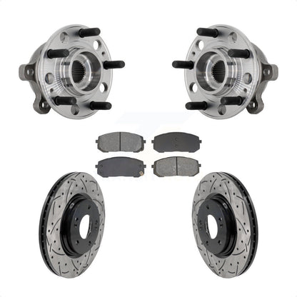 Hub Bearing Coat Drill Slot Brake Rotor Pads Front Kit For Hyundai Sonata Kia K5