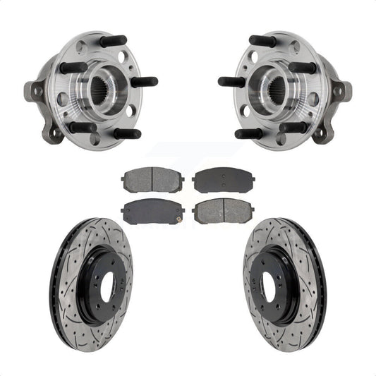 Hub Bearing Coat Drill Slot Brake Rotor Pads Front Kit For Hyundai Sonata Kia K5