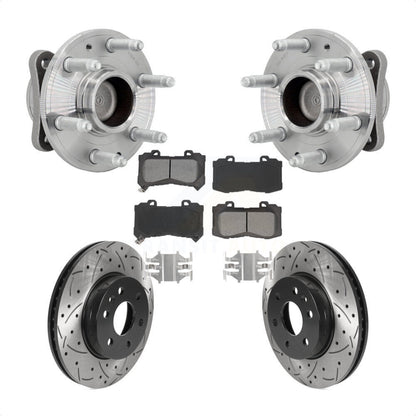Hub Bearing Drill Slot Brake Rotor Pads Front Kit For Chevrolet Colorado GMC RWD