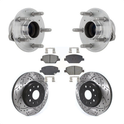 Hub Bearing Assembly Drilled Slot Brake Rotor Pad Front Kit For Chevrolet Camaro