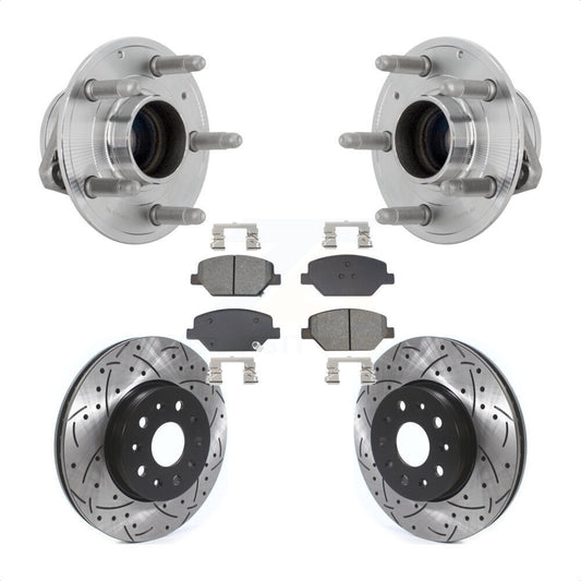 Hub Bearing Assembly Drilled Slot Brake Rotor Pad Front Kit For Chevrolet Camaro