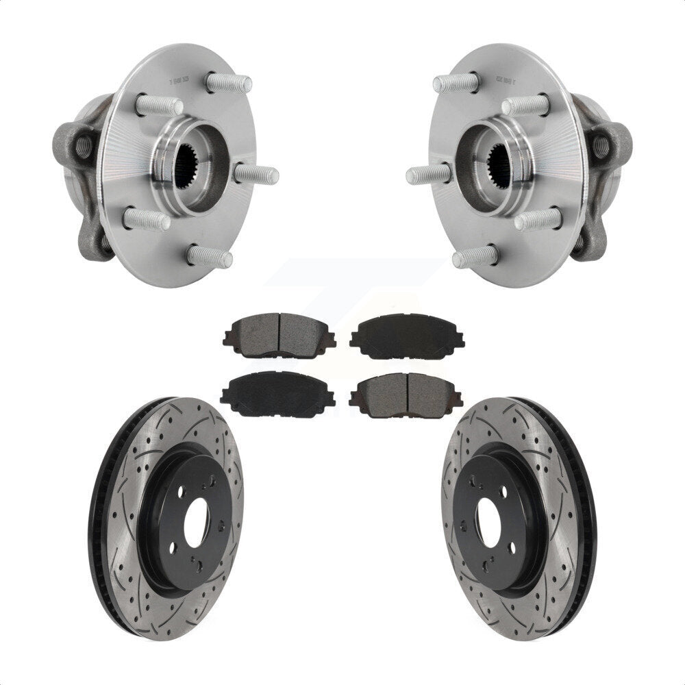 Hub Bearing Drilled Slot Brake Rotor Pads Front Kit For Toyota C-HR Lexus UX250h