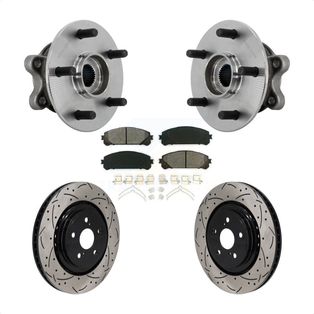 Hub Bearing Drill Slot Brake Rotor Pad Front Kit For 2020-2022 Toyota Highlander