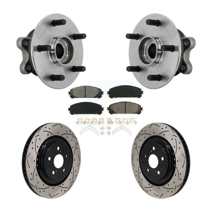 Hub Bearing Drill Slot Brake Rotor Pad Front Kit For 2020-2022 Toyota Highlander