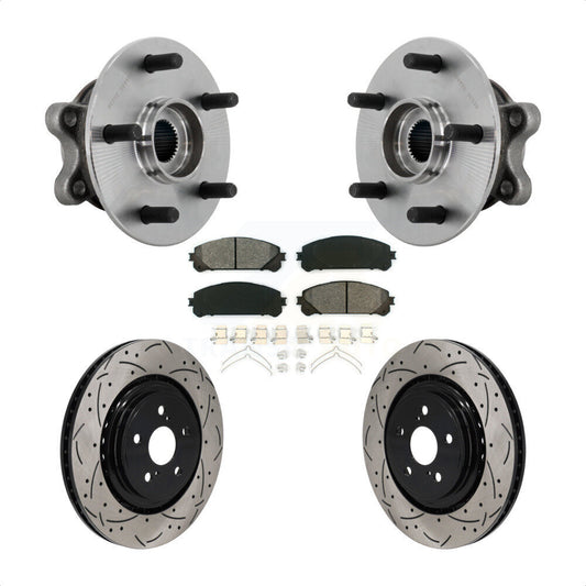Hub Bearing Drill Slot Brake Rotor Pad Front Kit For 2020-2022 Toyota Highlander