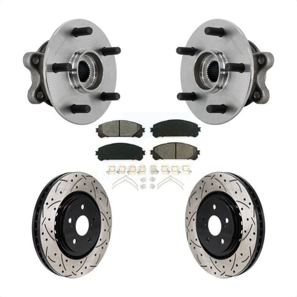 Hub Bearing Drilled Slot Brake Rotor & Pad Front Kit For 2021-2023 Toyota Sienna