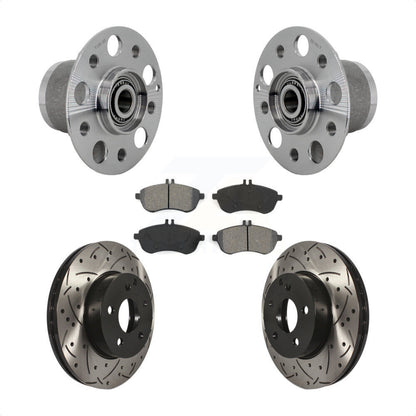 Hub Bearing Drilled Slot Brake Rotor & Pad Front Kit For Mercedes-Benz C300 C250