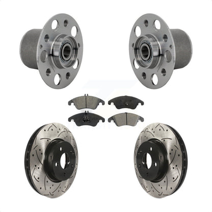 Hub Bearing Drilled Slot Brake Rotor & Pad Front Kit For Mercedes-Benz E350 E400