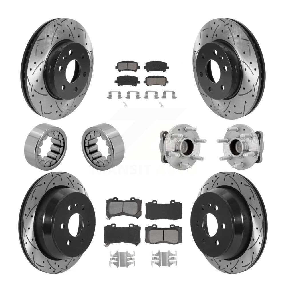 Hub Bearing Coated Brake Rotor Pads Shoe Front Rear Kit (10Pc) For Chevrolet GMC