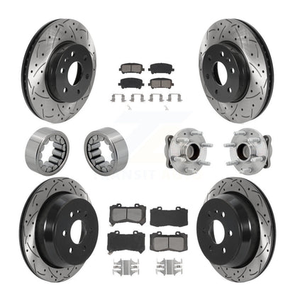 Hub Bearing Coated Brake Rotor Pads Shoe Front Rear Kit (10Pc) For Chevrolet GMC