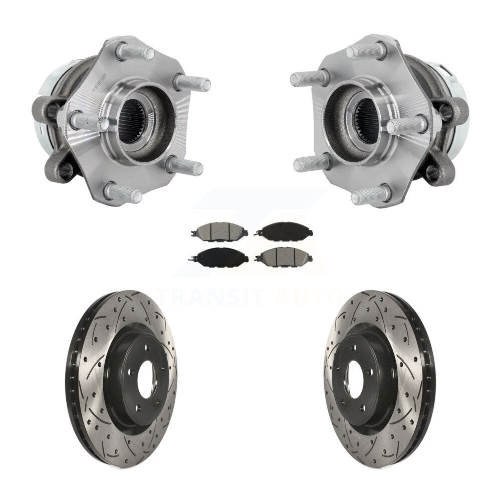 Hub Bearing Assembly Coat Drill Slot Brake Rotor Pad Front Kit For Nissan Murano
