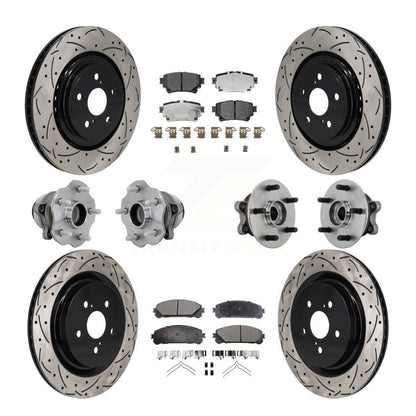 Hub Bearing Coat Brake Rotor Pad Front Rear Kit (10Pc) For Toyota Highlander FWD