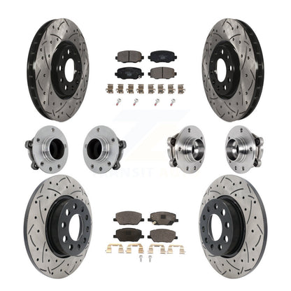 Hub Bearing Coated Brake Rotor Pads Front Rear Kit (10Pc) For Jeep Renegade Fiat
