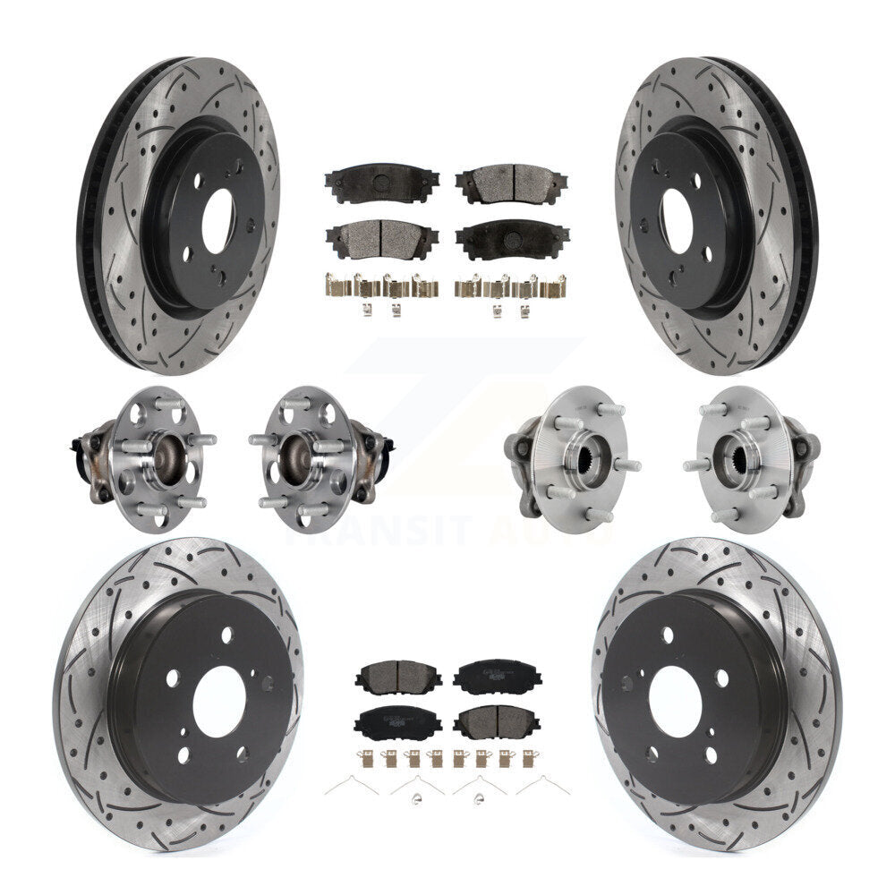 Hub Bearing Coated Disc Brake Rotor & Pads Front Rear Kit (10Pc) For Toyota C-HR