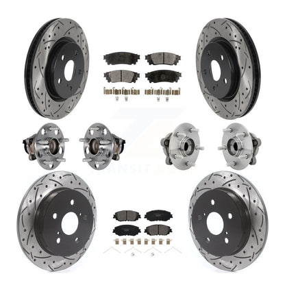 Hub Bearing Coated Disc Brake Rotor & Pads Front Rear Kit (10Pc) For Toyota C-HR
