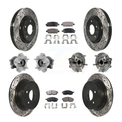 Hub Bearing Coated Disc Brake Rotor & Pads Front Rear Kit (10Pc) For Nissan Juke