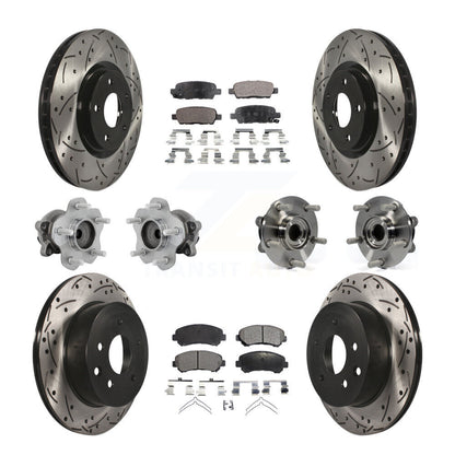 Hub Bearing Coated Disc Brake Rotor & Pads Front Rear Kit (10Pc) For Nissan Juke