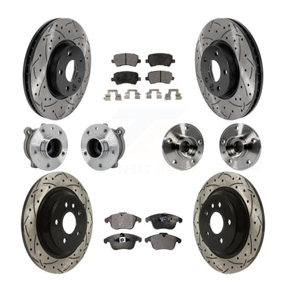 Hub Bearing Coated Brake Rotor Pad Front Rear Kit (10Pc) For 13-14 Volvo S60 FWD