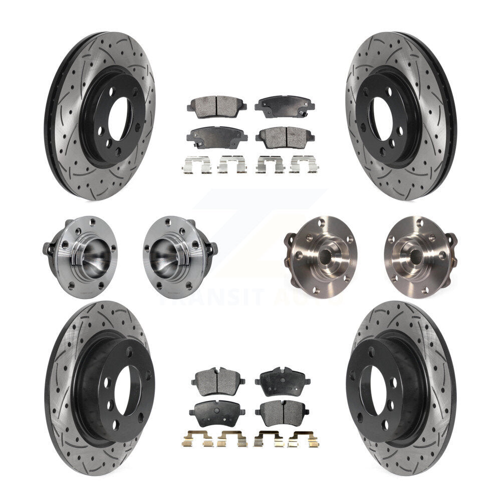 Hub Bearing Coated Brake Rotor Pad Front Rear Kit (10Pc) For Mini Cooper Paceman