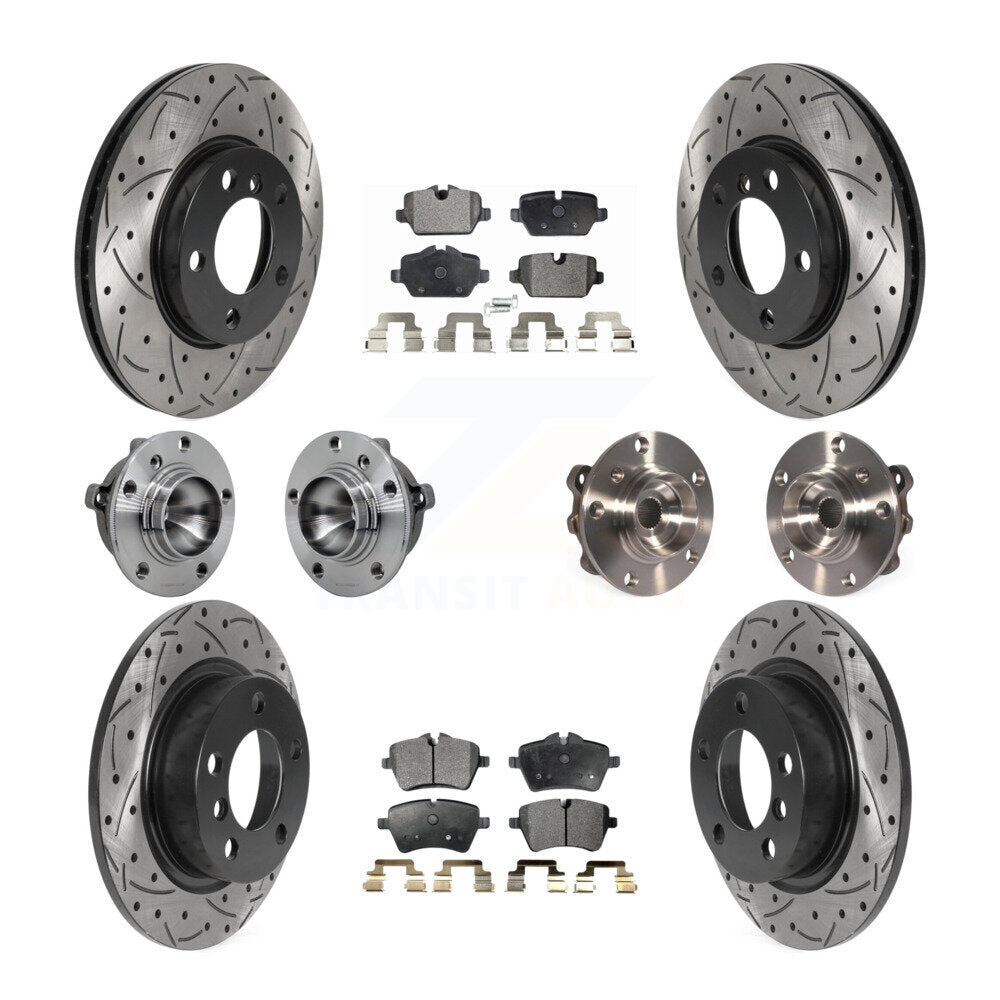 Hub Bearing Coated Brake Rotor Pad Front Rear Kit (10Pc) For Mini Cooper Paceman