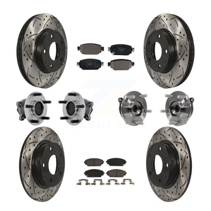 Hub Bearing Coat Brake Rotor Pads Front Rear Kit (10Pc) For 19-21 Mazda CX-3 FWD