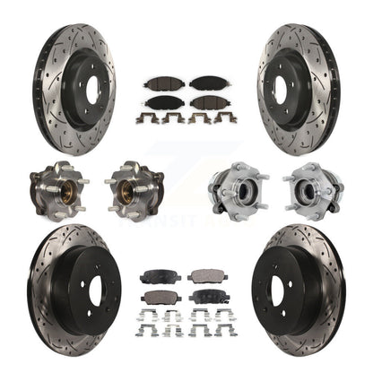 Hub Bearing Coated Brake Rotor & Pad Front Rear Kit (10Pc) For Nissan Murano AWD