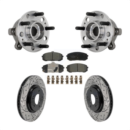 Hub Bearing Coat Drill Slot Brake Rotor Pads Front Kit For Hyundai Sonata Kia K5