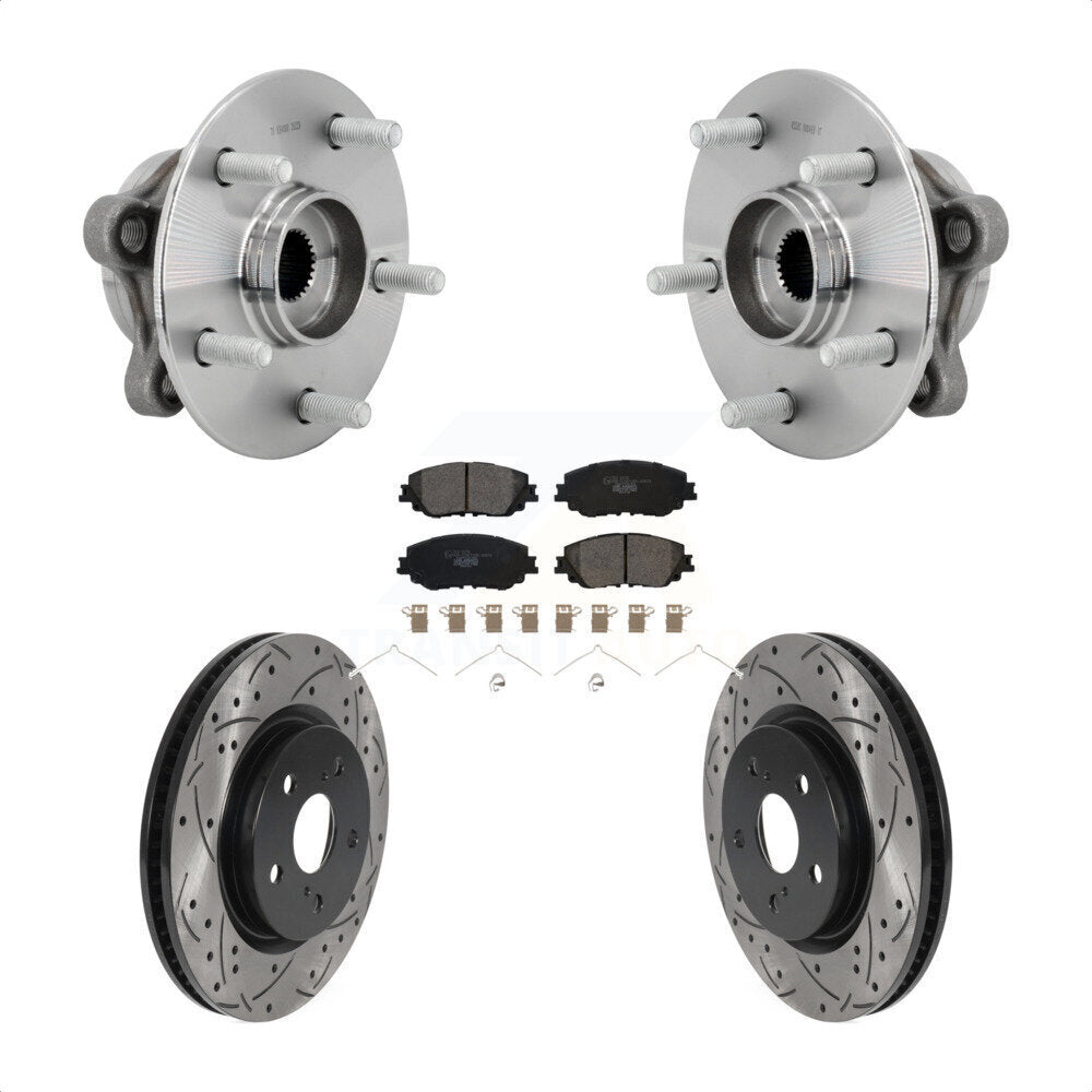 Hub Bearing Drilled Slot Brake Rotor Pads Front Kit For Toyota C-HR Lexus UX250h