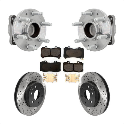 Hub Bearing Drill Slot Brake Rotor Pads Front Kit For Chevrolet Colorado GMC RWD