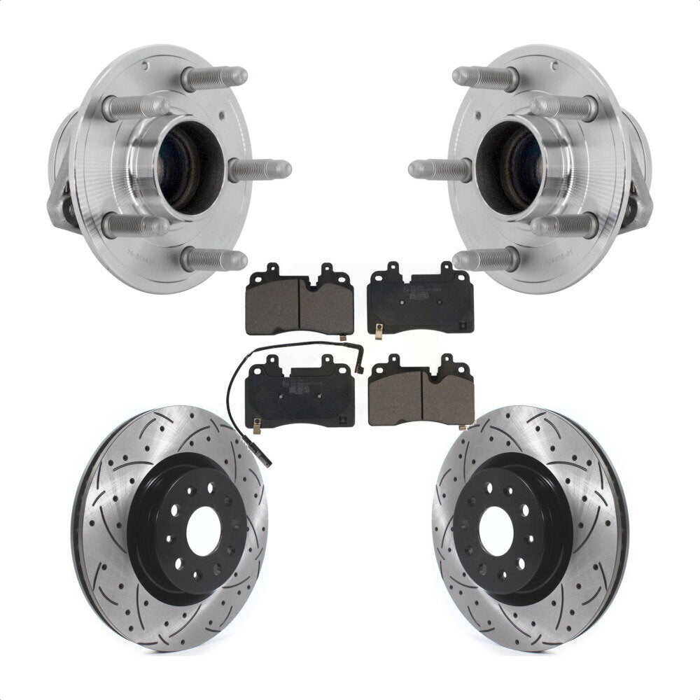 Hub Bearing Coat Drill Slot Brake Rotor Pads Front Kit For 2019 Cadillac CT6 RWD