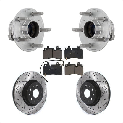 Hub Bearing Coat Drill Slot Brake Rotor Pads Front Kit For 2019 Cadillac CT6 RWD