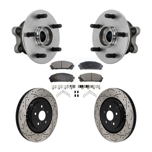 Hub Bearing Drill Slot Brake Rotor Pad Front Kit For 2020-2022 Toyota Highlander