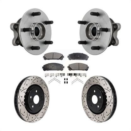 Hub Bearing Drilled Slot Brake Rotor & Pad Front Kit For 2021-2023 Toyota Sienna