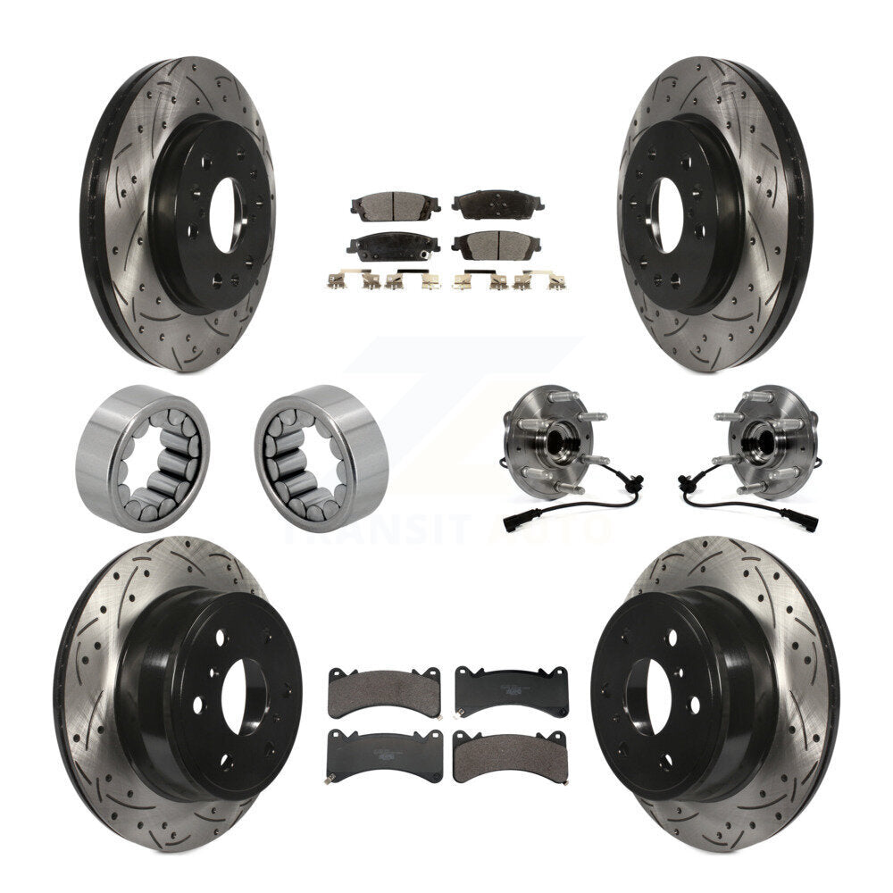 Hub Bearing Coat Brake Rotor Pads Shoe Front Rear Kit (10Pc) For GMC Sierra 1500