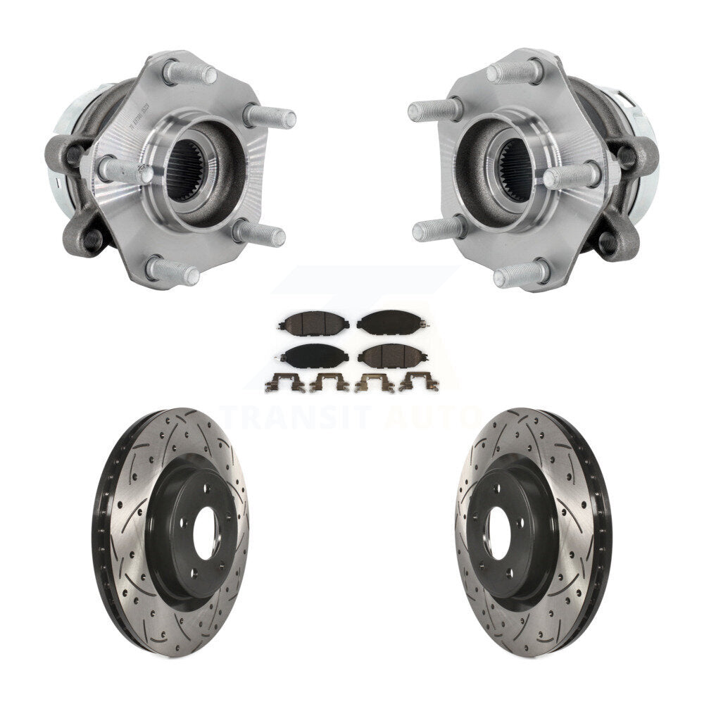 Hub Bearing Assembly Coat Drill Slot Brake Rotor Pad Front Kit For Nissan Murano