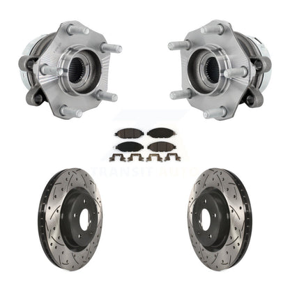 Hub Bearing Assembly Coat Drill Slot Brake Rotor Pad Front Kit For Nissan Murano