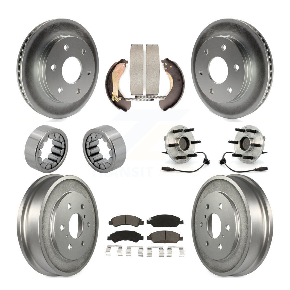 Hub Bearing Coat Brake Rotor Pads Shoe Front Rear Kit (10Pc) For GMC Sierra 1500