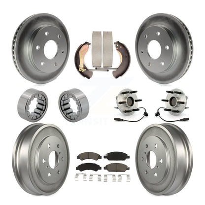 Hub Bearing Coat Brake Rotor Pads Shoe Front Rear Kit (10Pc) For GMC Sierra 1500