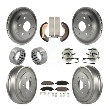Hub Bearing Coat Brake Rotor Pads Shoe Front Rear Kit (10Pc) For GMC Sierra 1500