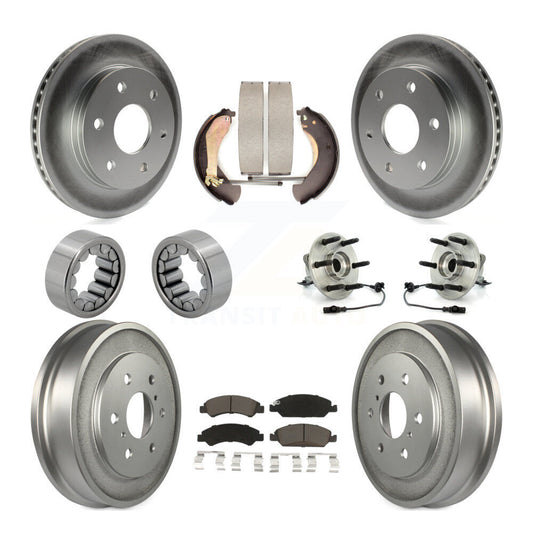 Hub Bearing Coat Brake Rotor Pads Shoe Front Rear Kit (10Pc) For GMC Sierra 1500