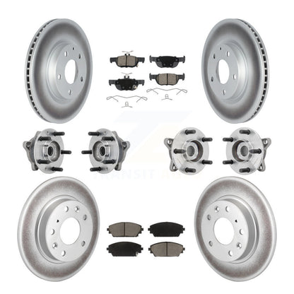 Hub Bearing Coat Brake Rotor Pad Front Rear Kit (10Pc) For 2021-2022 Mazda 3 AWD