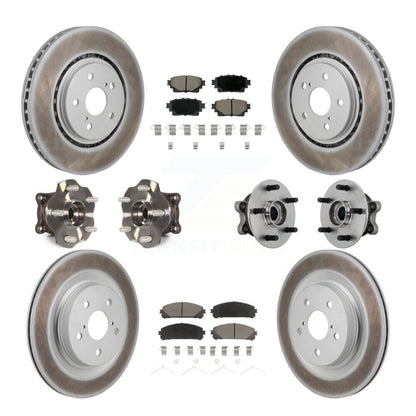 Hub Bearing Coated Brake Rotor & Pad Front Rear Kit (10Pc) For Toyota Sienna AWD