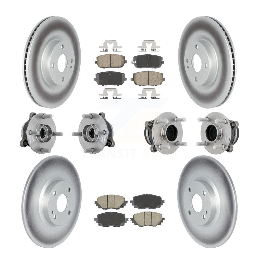 Hub Bearing Coated Brake Rotor & Pads Front Rear Kit (10Pc) For Mazda MX-5 Miata