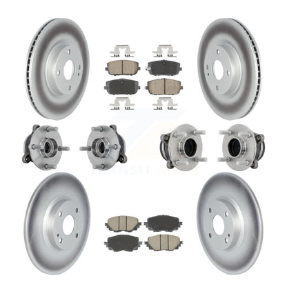 Hub Bearing Coated Brake Rotor & Pads Front Rear Kit (10Pc) For Mazda MX-5 Miata