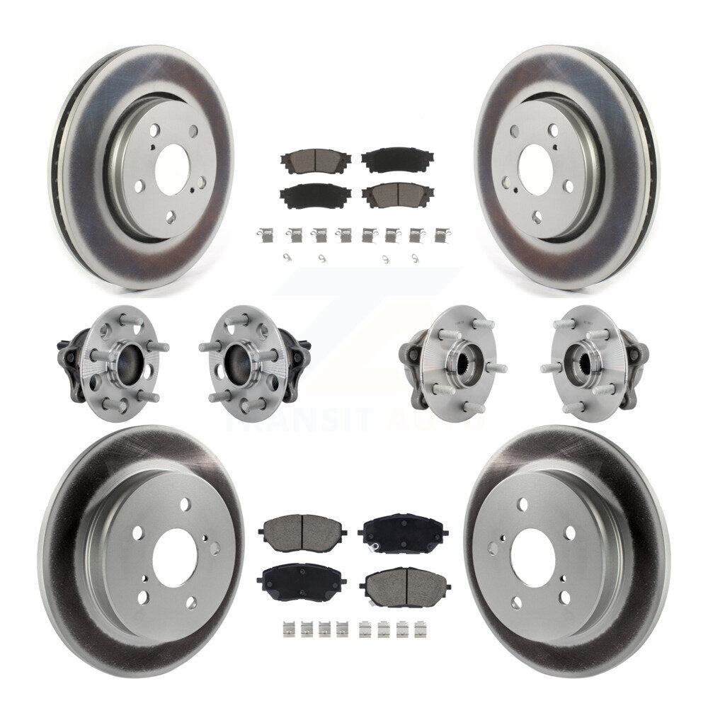 Hub Bearing Coated Disc Brake Rotor & Pads Front Rear Kit (10Pc) For Toyota C-HR