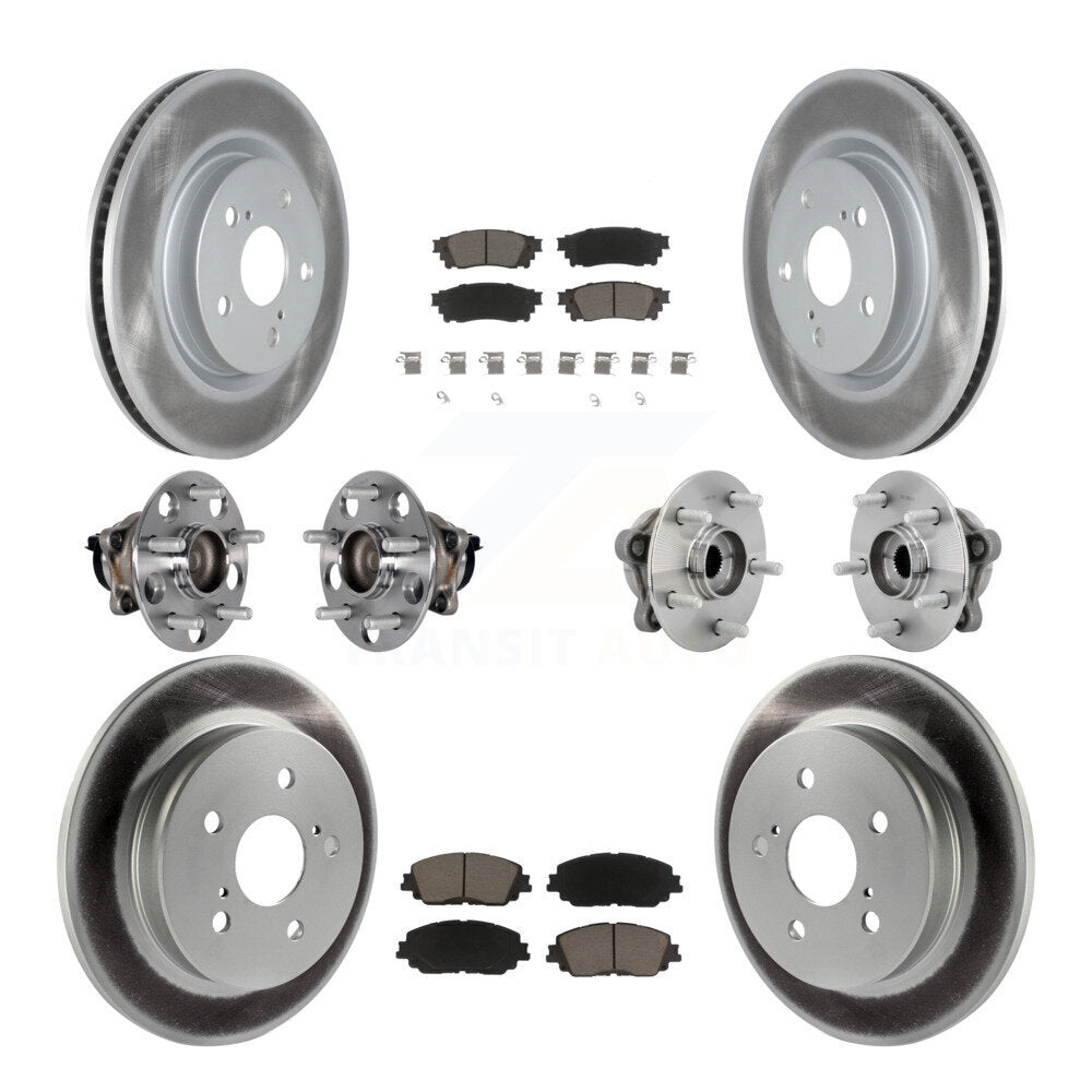 Hub Bearing Coated Disc Brake Rotor & Pads Front Rear Kit (10Pc) For Toyota C-HR