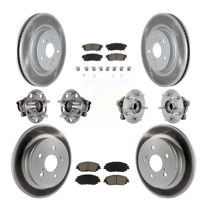 Hub Bearing Coated Disc Brake Rotor & Pads Front Rear Kit (10Pc) For Toyota C-HR