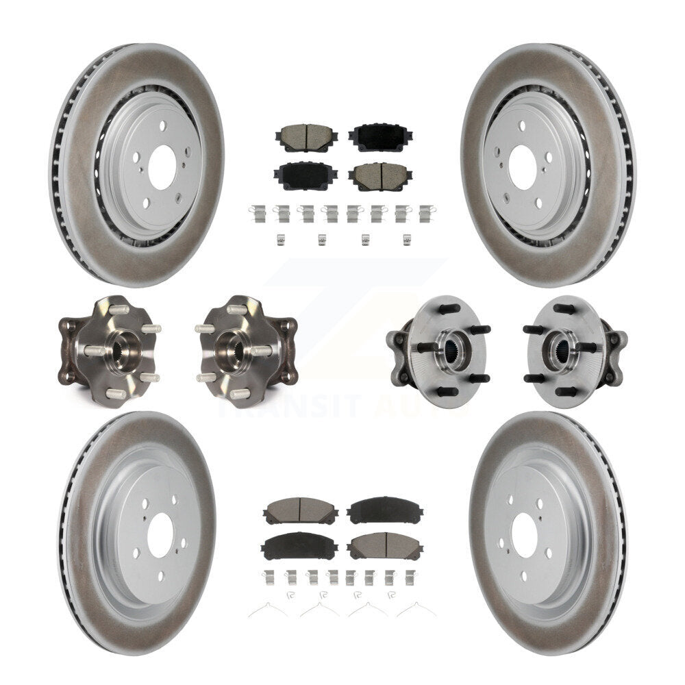 Hub Bearing Coat Brake Rotor Pad Front Rear Kit (10Pc) For Toyota Highlander AWD