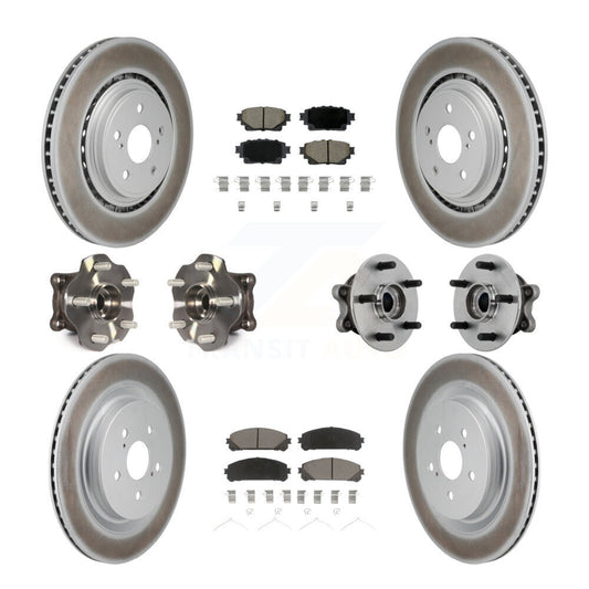 Hub Bearing Coat Brake Rotor Pad Front Rear Kit (10Pc) For Toyota Highlander AWD